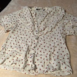 Zara women’s floral ruffle top size M